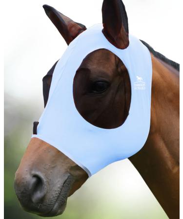 Harrison Howard fly mask for horses super comfortable elastic with ear-UV protection small horse ice blue size M COB (medium) icy blue
