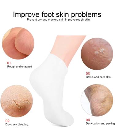 Moisturizing Socks - 2 Pairs of Elastic Spa Socks for Dry Feet & Cracked Heels (Size M 36-38) | Overnight Footcare Peeling Socks - Buy Online on SooperMarket.com