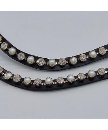 Tysons Breeches Headband | Pearl Mini Shetty Welsh Leather Glitzer Pearls - Perfect for Falabella & Minipony (35 cm) - Buy Online on SooperMarket.com