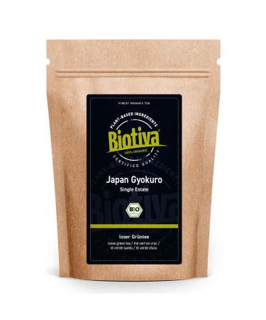 Biotiva Green Tea Gyokuro Japan Organic 100g - Premium - Fine Green Tea Color - Highly Aromatic mild Taste - from Controlled Organic Cultivation