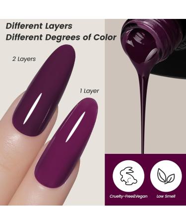 YTD Likomey Gel Nail Polish - 15ml Wine Purple UV Soak Off Varnish for Fall & Winter Nail Art - Raspberry Deep Plum Gel for DIY Manicure & Pedicure - CS017 0.5 Fl Oz - Buy Online on SooperMarket.com