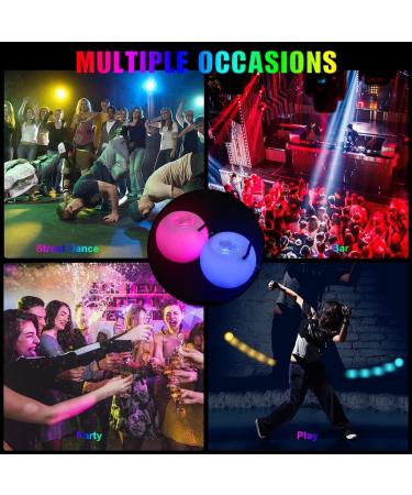 Joycabin LED Poi Balls Set 2 Bright Rainbow Juggling Balls with Strobe Effect & Adjustable Cords for Beginners Kids & Adults - Perfect for Outdoor Play! - Buy Online on SooperMarket.com
