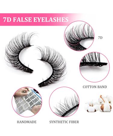 7D01 Russian Strip Lashes 10 Pairs - Reusable & Natural Look Faux Mink Lashes - Buy Online on SooperMarket.com