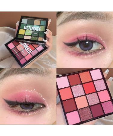 Pink Red Eyeshadow Palette - 16 Color Glitter Matte Eye Shadow for Women | Long Lasting, Highly Pigmented, Waterproof - Blendable Eye Makeup Palette (03 Pink Beauty) - Buy Online on SooperMarket.com