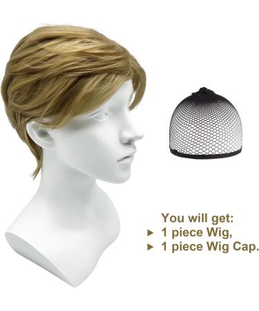 SKHAOVS Men's Short Blonde Cosplay Wig with Bangs - Heat Resistant Synthetic Hair for Halloween and Daily Costume - Buy Online on SooperMarket.com