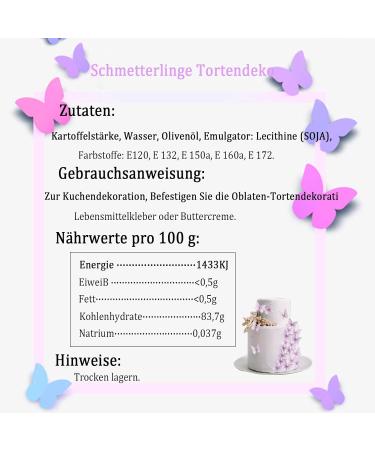 Alegre Edible Butterflies for Cake - 48 Purple Cupcake Toppers & Cake Decorations | Perfect for Birthdays Weddings & Baptisms - Buy Online on SooperMarket.com