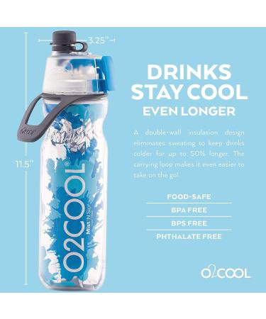 O2COOL Mist 'N Sip 2-in-1 Misting Water Bottle - 20 oz (Splash Blue) - Buy Online on SooperMarket.com