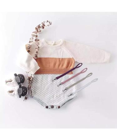 Pacifier Clip Set - Hand-Made Braided 4 pack Purple Soothie Holder Leash for Boys and Girls - Buy Online on SooperMarket.com