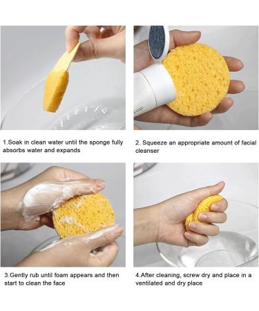 bephible Brightening Face Pads Turmeric Cleanser 30pcs Kojic Acid Sponge Kit for Gentle Pore Cleansing Exfoliation Makeup Removal Reusable Round Absorbent 30PCS - Buy Online on SooperMarket.com