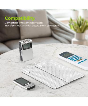 AUVON Extra Large Tens Unit Replacement Pads 4'' x 8 (2 Pcs) - Premium Reusable Electrodes for Waist and Lower Back Pain Relief - Latex-Free Tens Patches with Self-Stick Performance (Non-Irritating) - Buy Online on SooperMarket.com