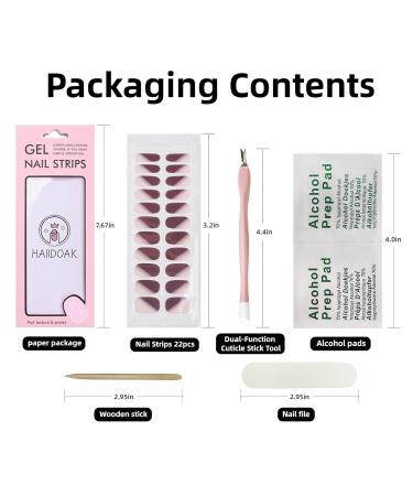 Buy Peachy Pink Gel Nail Strips | 22 Long-Lasting Self-Curing Nail Wraps | Easy Application with Prep Pads & Tools - Buy Online on SooperMarket.com