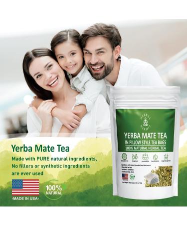 Organic Yerba Mate Tea - 50 Tea Bags | Rich in Chlorophyll & Antioxidants | Made in USA - 3.5oz - Buy Online on SooperMarket.com