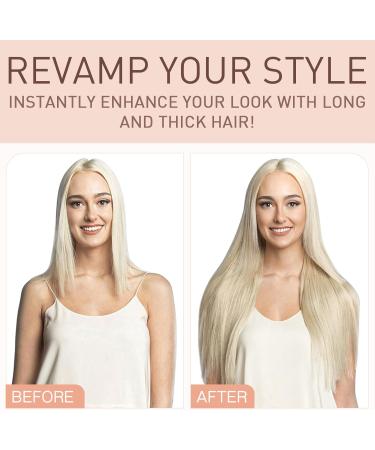 4PCS Curly Clip in Hair Extensions 22 Inches Synthetic Hair Pieces - Chocolate Brown to Sandy Brown - Full Head Wavy Hair for Women - Buy Online on SooperMarket.com