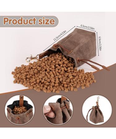 Newofview Dog Treats & Storage Bags - Canvas Dog Food Storage with Clip Buckle for Training - Premium Brown Dog Treats - Buy Online on SooperMarket.com