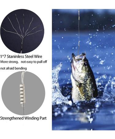 SEAOWL Saltwater Steel Circle Hook Rigs 24pcs 5/0-12-45lb - Octopus Offset Fishing Hooks Leader Wire for Catfish Bass - Buy Online on SooperMarket.com