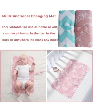 Portable Changing Mat | Foldable Travel Urinal Pad | Waterproof Nappy Change Mat - 60cm x 35cm - Pink - Buy Online on SooperMarket.com