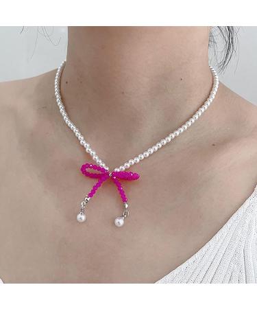 Oralgo's Bohemian Pearl Necklace | Loop Trailer & Collarbone Chain | Crystal Pearls Jewelry for Women & Girls - Black - Buy Online on SooperMarket.com