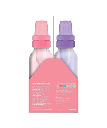 Dr. Brown's Girls' 6-Pack 8 oz. Bottles - 3 Lavender, 3 Pink - Natural Flow Design - Buy Online on SooperMarket.com