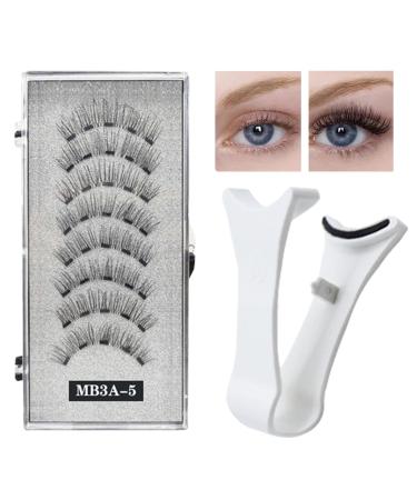Kasmole Magnetic Eyelashes | 2 Pair Long-Lasting Eyelashes No Glue False Lashes Kit Natural Look Reusable Lashes with Applicator 3D Artificial Eyelashes for Women