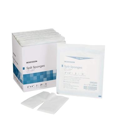 McKesson Split Sponges 4 x 4, 6-Ply High Absorbency Sterile Dressings - 50 Count Bundle (25 Packs of 2) - Buy Online on SooperMarket.com