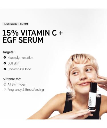 The INKEY List 15% Vitamin C and EGF Serum 30ml - Intensively Brightens All Skin Types - Buy Online on SooperMarket.com