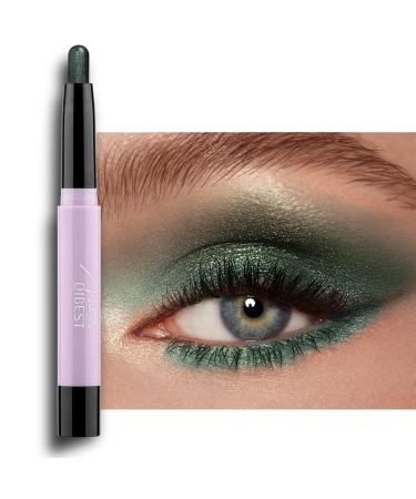 DELISOUL Cream Eyeshadow Matte & Shimmer Eyeshadow Stick Eye Brightener Stick Waterproof Eye Shadow Pencil Crayon Glitter Eyeliner Pen Long Lasting buildable Neutral Eye Makeup Green Show Shimmer 09 Green Show Shimmer
