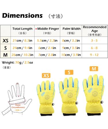 TRIWONDER Thermal Fleece Ski Gloves for Kids - Yellow Warm Winter Snowboard Gloves (XS 3-5 Years) - Buy Online on SooperMarket.com