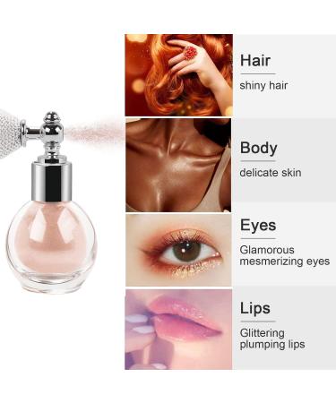 Shimmering Body Glitter Spray - Nude Pink Highlighter for Hair, Face & Body - High Gloss Makeup Sparkle - Buy Online on SooperMarket.com