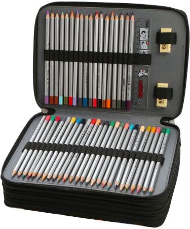 YZK 200 Slots Colored Pencil Case-Twill Oxford Pencil Holder with Zipper Closure Colored Pencil Orangizer for Watercolor Pens or Makers Large Capacity Pencil Case for Artist or Student (Black Flower) A Black Flower 200 Slots - Buy Online on SooperMarket.com
