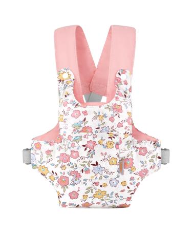 GAGAKU Baby Doll Carrier Doll Accessory Carrier Toy Baby Sling for Dolls with Adjustable Straps for Kids Pink - Peach Blossom 5_pink_peach Blossom
