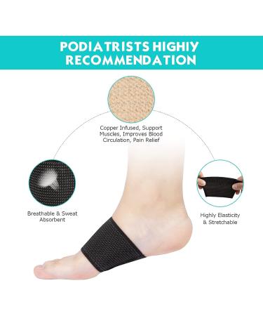 Arch support Sleeves Plantar Fasciitis Brace Compression Bands (2 Pairs) For Fallen Arches Flat Feet Bone Spurs High Arches Flat Arches Foot Pain Relief Copper Infused Wrap Straps For Women Men Medium Size - Buy Online on SooperMarket.com
