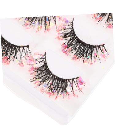 PLAFOPE 3 Pairs Fake Eyelashes Extensions Faux Eyelashes Halloween Fake Eyelashes Individual Fake Eyelashes Halloween Wispy Eyelashes Fake Lashes Glitter Eyelashes Chemical Fiber 4x1.2cm As Shown 2 - Buy Online on SooperMarket.com