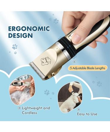Electric Dog Clippers Cordless Dog Trimmer Low Noise | Pet Grooming Kit Rechargeable & Fast Charging Dog Grooming Clippers with 4 Combs | Professional Cat Hair Trimmer for Dogs Cats Horses Green - Buy Online on SooperMarket.com