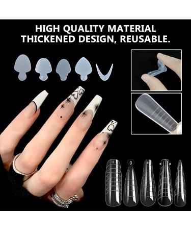 U-Shinein French Dual Nail Shape Set Nail Extension Mold & French Pads Reusable Silicone Nail Stencils French Shapes Forms Stickers French Nails Stencil for Nail Art Nail Design - Buy Online on SooperMarket.com