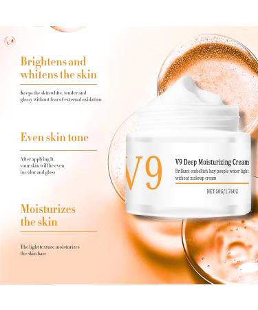 V9 Glowing Skin Moisturizer Deep Moisturizing Face Cream With Hyaluronic Acid & Vitamin E Anti Wrinkle Face Cream For Hydrating Firming Skin Face Moisturizer For Women And Men 1.76oz. - Buy Online on SooperMarket.com