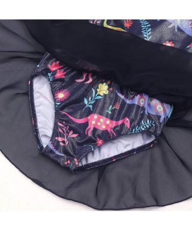 Girls Long Sleeve Skirted Leotard for Gymnastics & Dance | Blue Dinosaur | 2-3T - Buy Online on SooperMarket.com