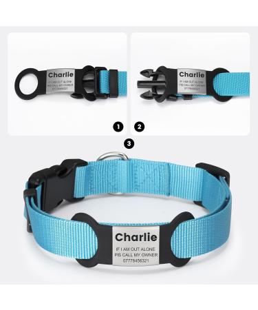Yehanti Personalized Engraved Dog Tag - Quiet Silicone Pet ID for Dogs & Cats - Custom Name Phone & Address - Black Size L for 25mm Collars - Buy Online on SooperMarket.com