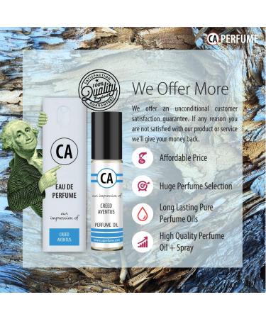 CA Perfume Duo Impression of Aventura For Men Eau de Parfum Refillable Atomizer Sprayer + Fragrance Body Oil Long Lasting Sample Travel Size Roll-On Bottle 0.33 Fl Oz X2 - Buy Online on SooperMarket.com