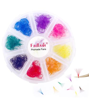 Colored Lash Extensions 10D Premade Fans Eyelash Extensions D Curl Color Lashes Extension Premade Lash Fans Handmade Promade Loose Fans Pointed Thin Base (10D-0.07D, 13mm) 1000-10D-0.07-D-8 Color Mix 13mm