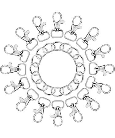 SANNIX 120 Pcs Keychain Clip Hooks with D Ring Include 60Pcs Swivel Snap Hooks Lanyard Clip and 60Pcs D Ring for Purse Hardware Sewing Projects (1/2 Inside Width) Silver - Buy Online on SooperMarket.com