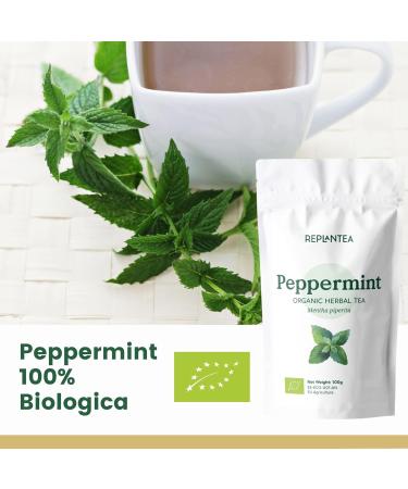 Mint Tea Loose Leaf Organic 100g (50 Cups) | Peppermint Loose Herbal Tea REPLANTEA - Buy Online on SooperMarket.com