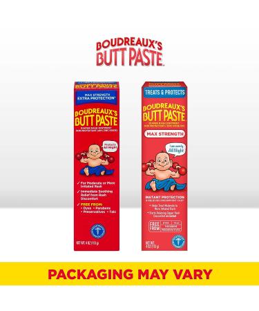 Boudreaux's Butt Paste Maximum Strength Diaper Rash Ointment 4 oz - 3 Pack - Buy Online on SooperMarket.com