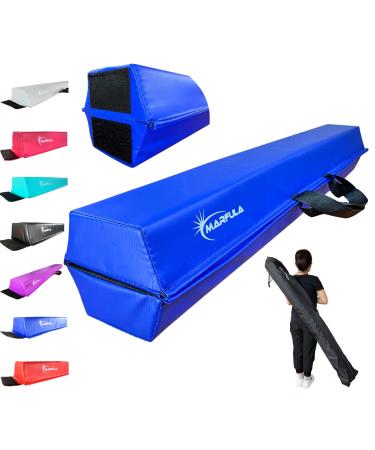 MARFULA 6 FT / 8 FT / 9 FT / 10 FT Balance Beam Folding Floor Gymnastics Equipment for Kids, Non Slip Base, Gymnastics Beam for Training Home Gym Use Blue 8 Ft