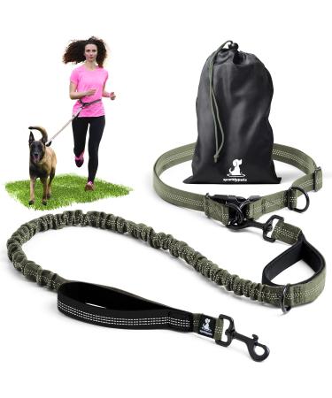 Jogging lines for dogs to walk jogging hiking |2 in 1 jogging line and normal dog leash for large and medium -sized dogs with double handle |Belly belt dog leash brown for a dog