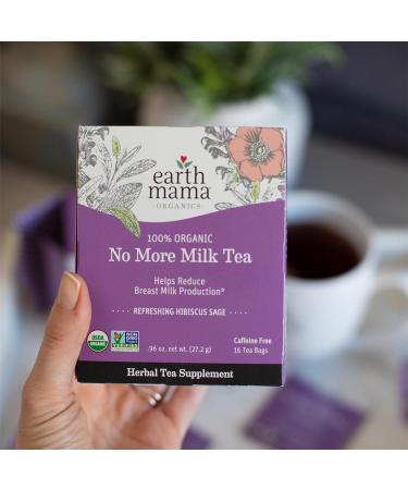 Earth Mama Organic No More Milk Tea 16-Count Box (6-Pack) | Breastmilk Production Reduction Tea for Weaning - Buy Online on SooperMarket.com