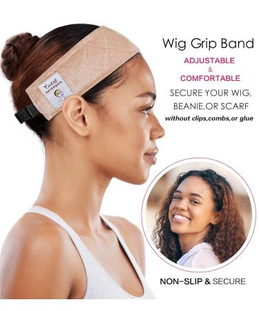 Wig Grip Band for Lace Front Wigs - Non-Slip Velvet Headband for Secure and Comfortable Fit - Beige 2 Pack - Buy Online on SooperMarket.com