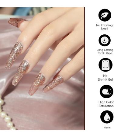 Glitter Nail Polish Set - Reflective Glitter Nail Varnish Sets - 5 Colours Sparkly Shiny Nail Polish Kit - Quick Dry Nail Varnish Gift Sets - No Need Baking Nail Polish for DIY Nail Art Sparkly pink+blue+red+gold+purple - Buy Online on SooperMarket.com