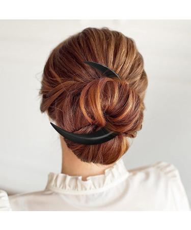 Moon Hairpin Exquisite Small Size Decorative Moon Hair Fork for Daily Travel (Black) - Buy Online on SooperMarket.com