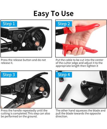 Cable Cutter HS325A - Heavy Duty Aluminum Copper Ratchet Cable Cutter | Up to 240mm Cutting Capacity - Ratcheting Wire & Cable Cutter (HS325A) - Buy Online on SooperMarket.com