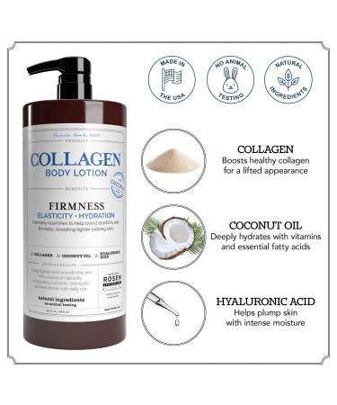 Rosen Apothecary Firming Collagen Body Lotion with Coconut Oil - 32oz x 2 | Tighten, Hydrate & Reveal Firmer Skin - Buy Online on SooperMarket.com
